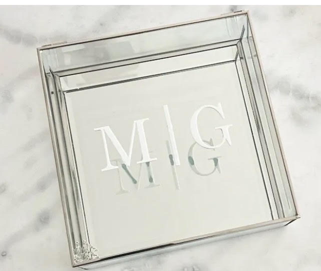 Silver Mirrored Stefanothiki with Personalised Initials
