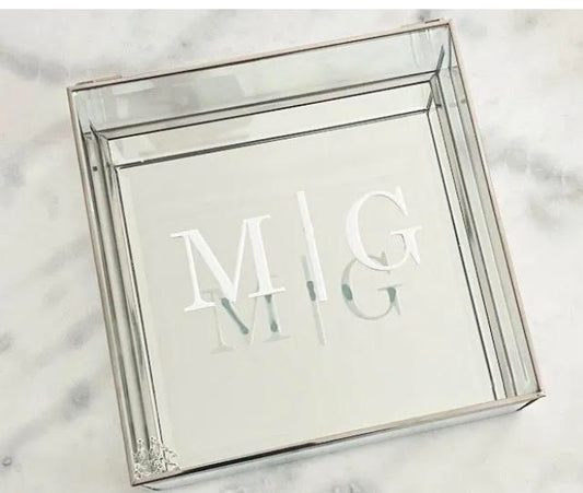 Silver Mirrored Stefanothiki with Personalised Initials