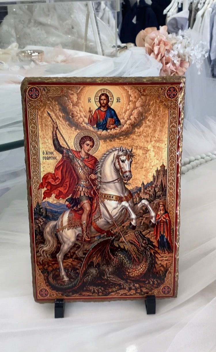 Orthodox Icon on Slate - St George