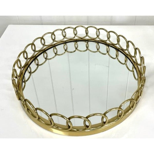 Tray -  Gold Loop Mirror Tray 35cm | Pandora Designs Melbourne