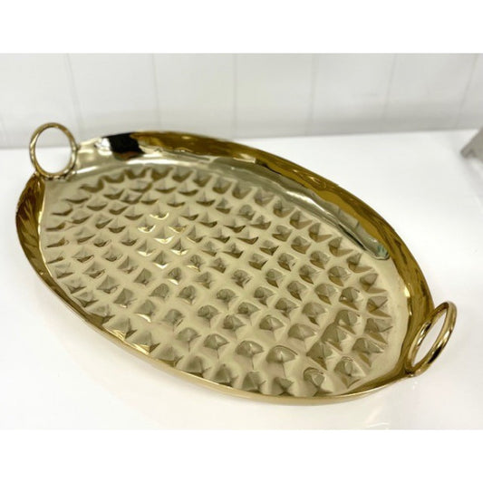 Tray - Hammered Oval - Available in Gold or Silver
