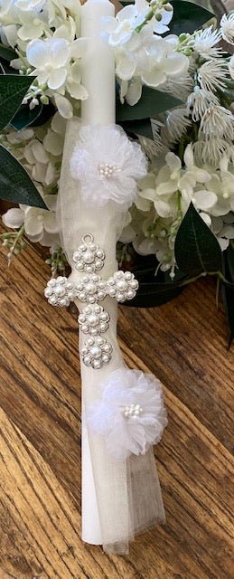 aster Candle - Livani (Frankincense) Scented - Floral Pearl Cross | Pandora Designs Melbourne