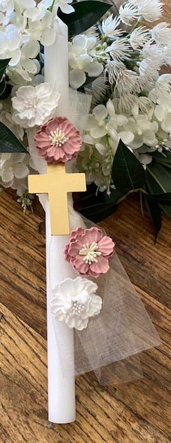 Easter Candle - Livani (Frankincense) Scented - Florence Gold Cross | Pandora Designs Melbourne