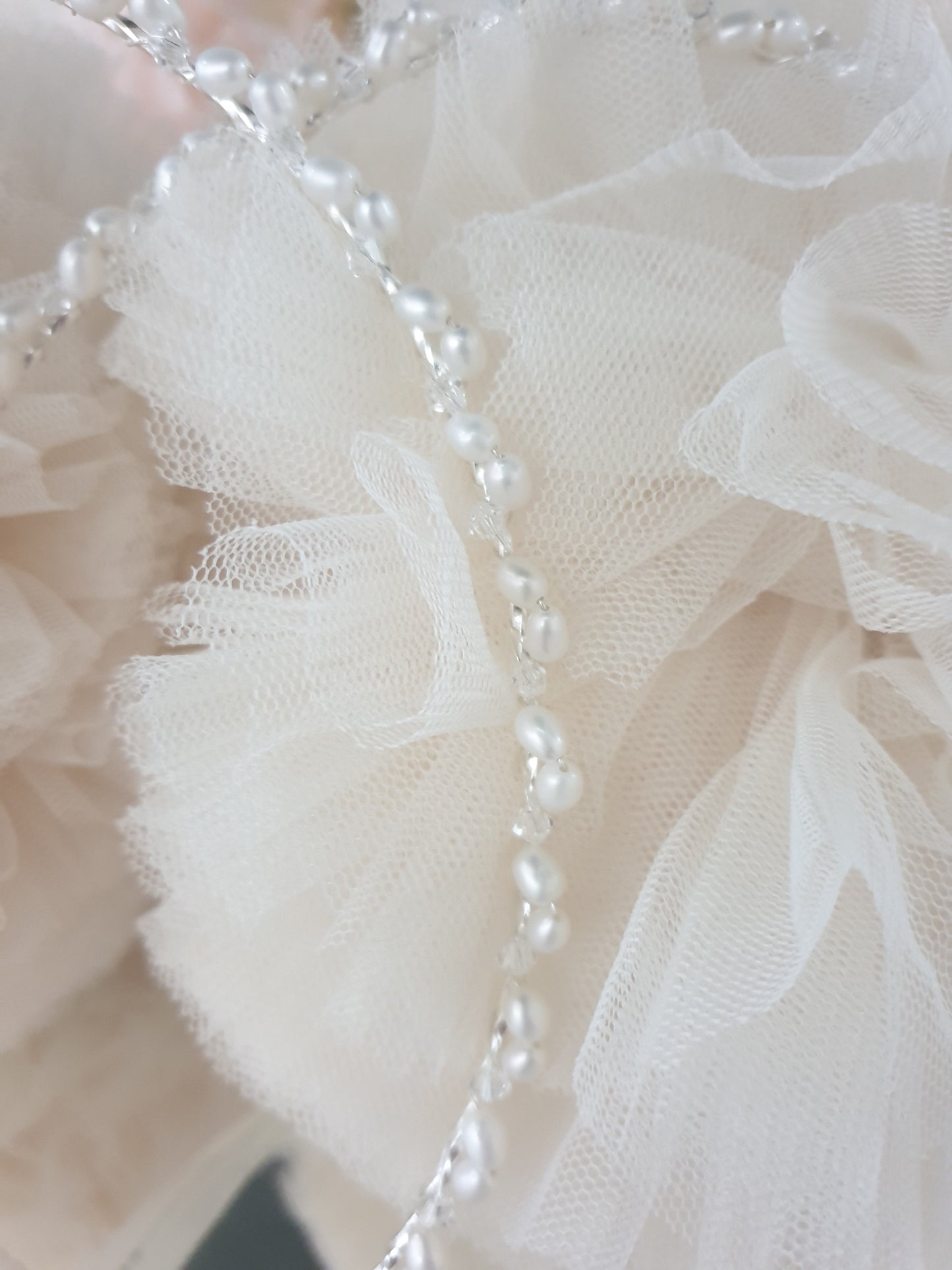 Wedding Crowns (Stefana) - Delicate Pearl & Clear Bead - 1