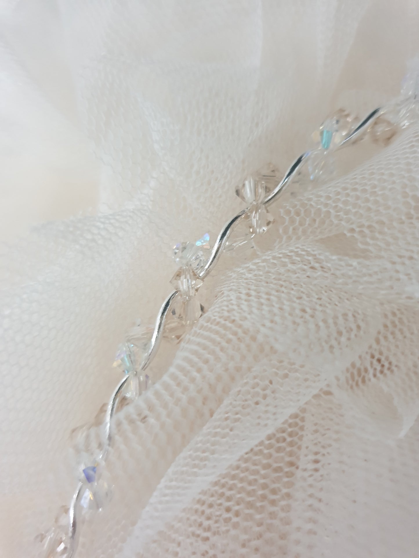 Wedding Crowns (Stefana) -  Silver Wave Band with Crystals