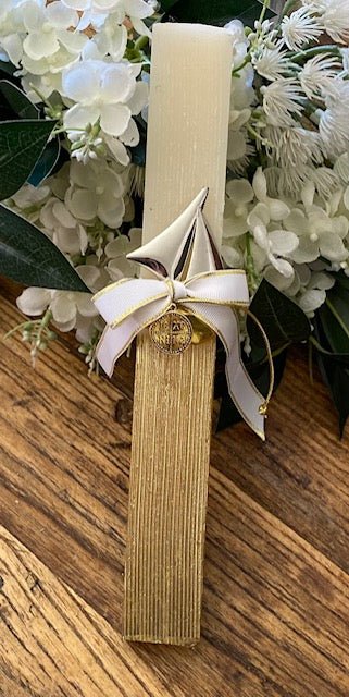 Easter Candle - Two Toned Boat with Gold ICXC Charm | Pandora Designs Melbourne