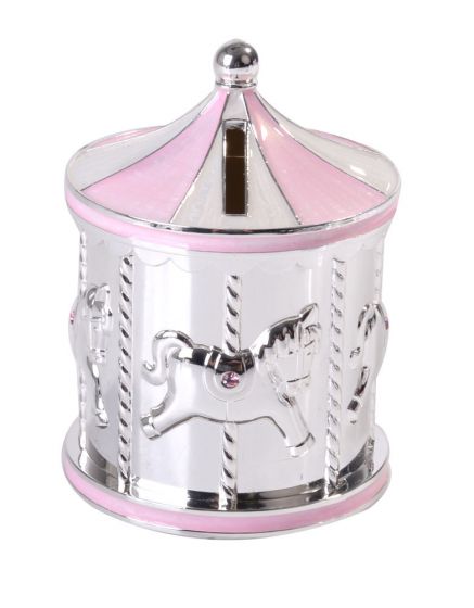 Carousel Moneybox - Pink or Blue Available - 0
