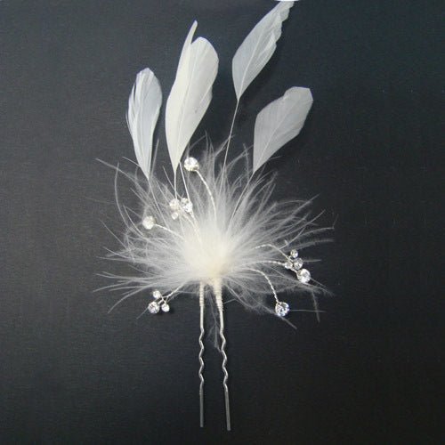 feather hair pin - 0