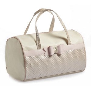 Christening Bag - Ivory and Rose Gold with Bow