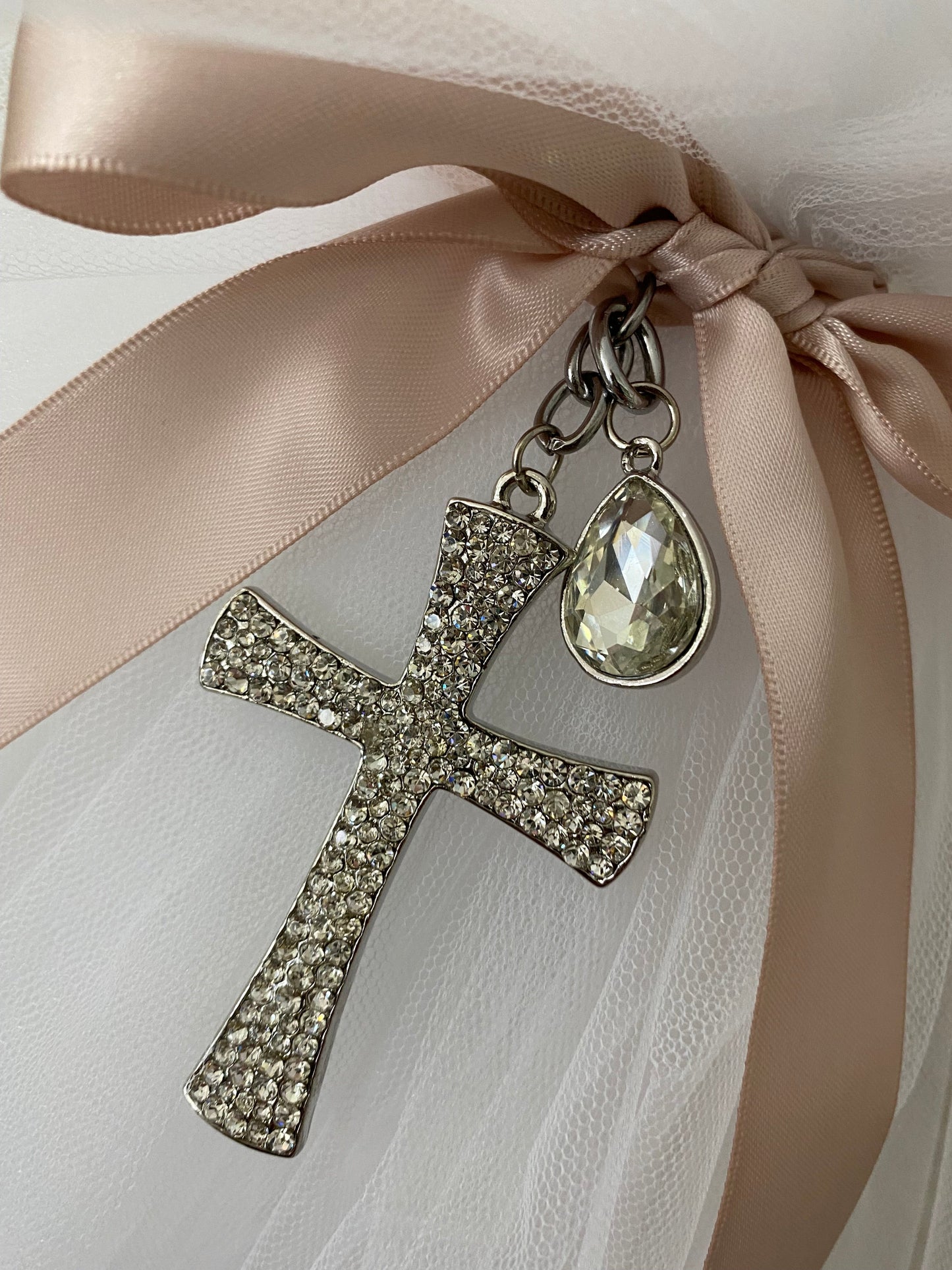 Orthodox Christening Candle - Crystal Cross - 3
