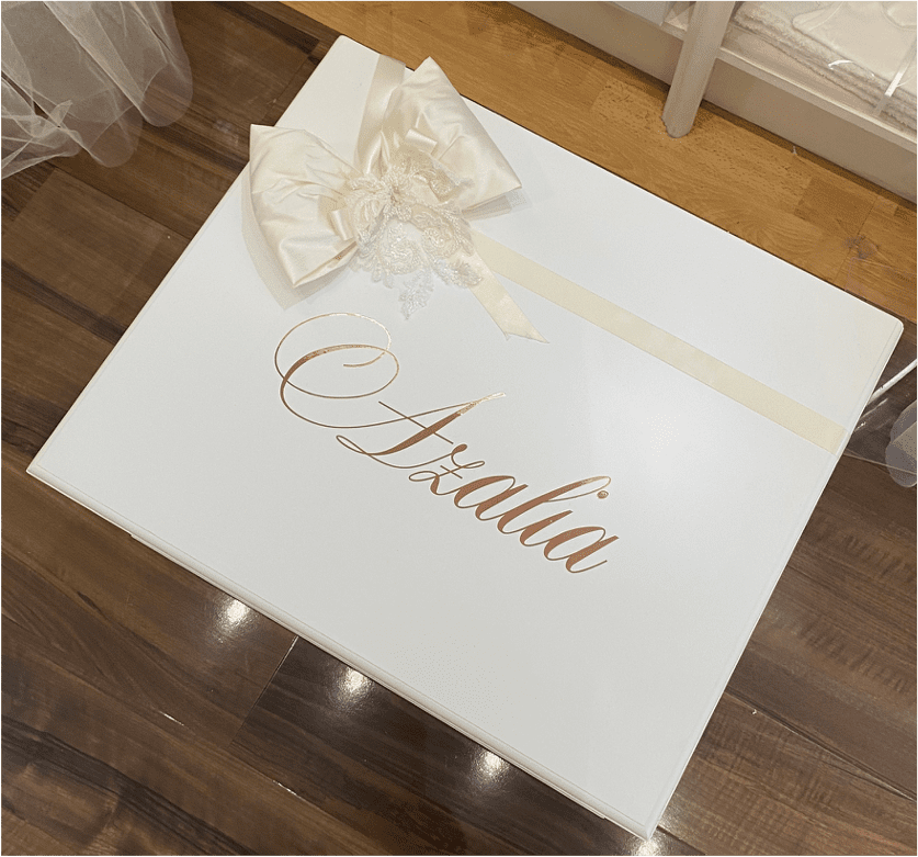 Wooden Christening Box - Extra Large with Lace Decor - 0