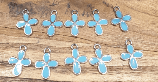 Cross Charms (Martirika) - Baby Blue/Silver - 1