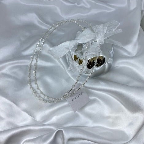 Wedding Crowns (Stefana) -  Silver Fine Band with Crystals | Pandora Designs Melbourne
