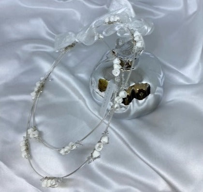 Wedding Crowns (Stefana) -   Porcelain Flower & Crystal Cluster | Pandora Designs Melbourne