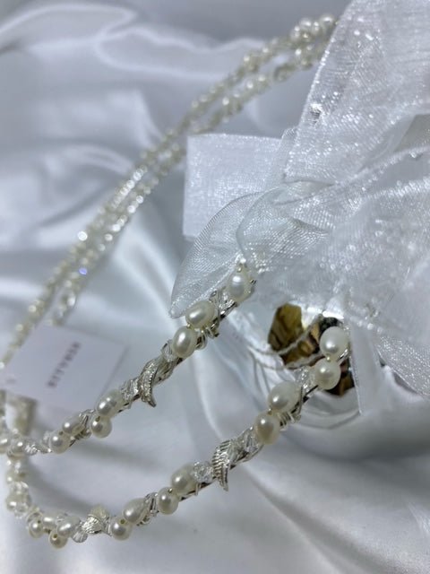 Wedding Crowns (Stefana) - Pearl & Silver Leaf | Pandora Designs Melbourne