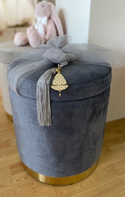 Copy of Christening Box - Storage Ottoman - Blush, Navy and Forest Green Available | Pandora Designs Melbourne