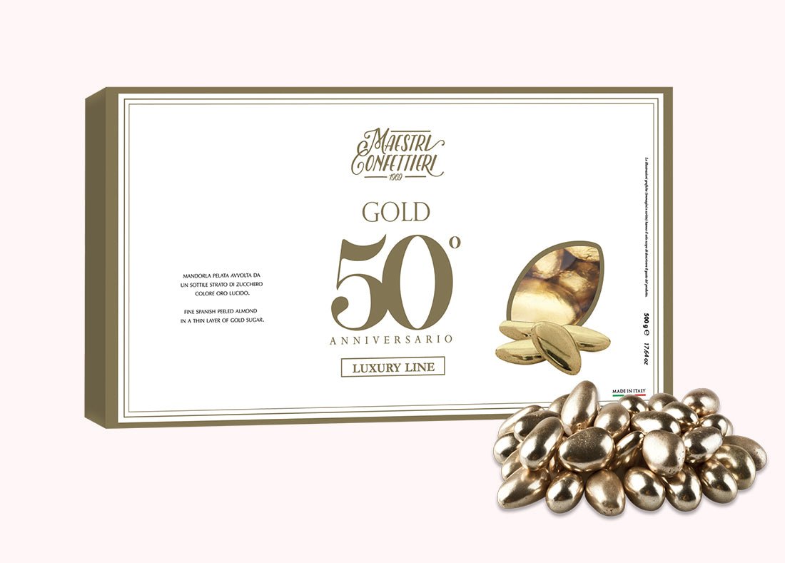 Gold Chocolate Sugared Almonds | Pandora Designs Melbourne