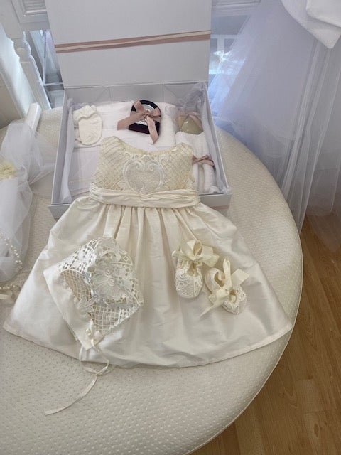 Christening Package - Silk Dress, Candle, Box  & Contents - ONLY ONE LEFT! - 1