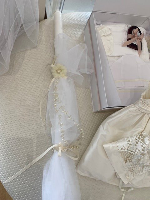 Christening Package - Silk Dress, Candle, Box  & Contents - ONLY ONE LEFT! - 2