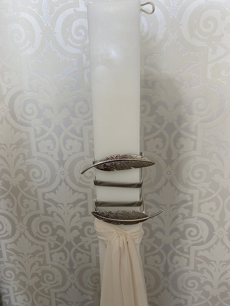 Orthodox Wedding Candle - Grecian Silver Leaf - 5