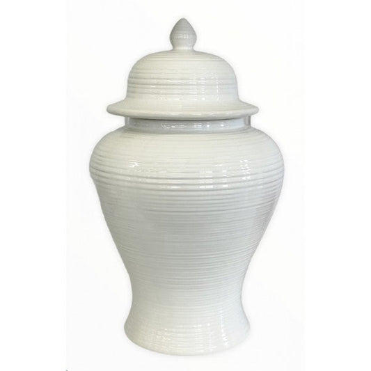 Ginger Jar - White Ripple 40cm