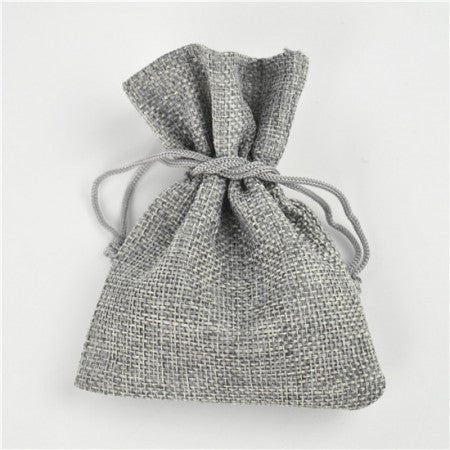 Grey Linen Favor Bag - 0