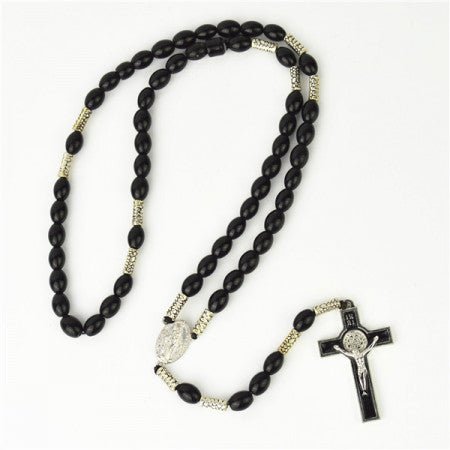 Rosary - Black Beads - 0
