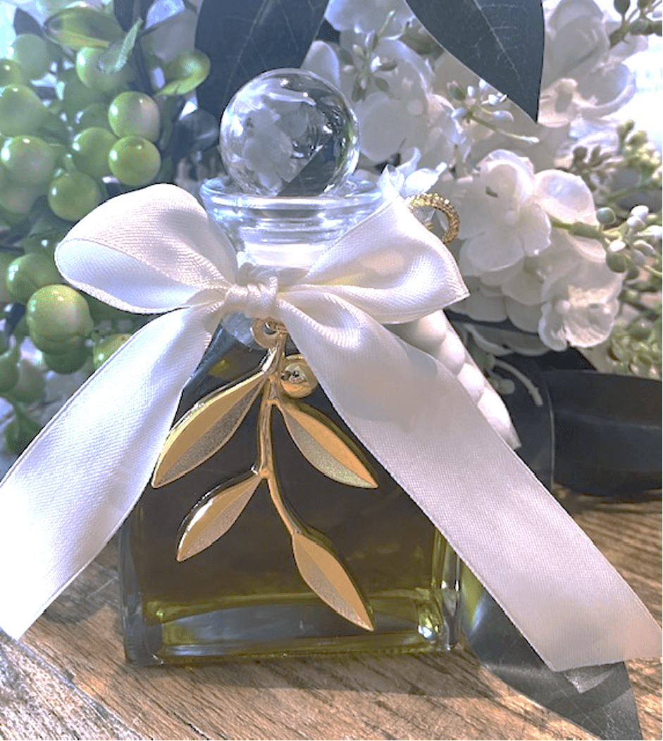 Bomboniere - Oil Bottle with Large Olive Branch Charm - 0