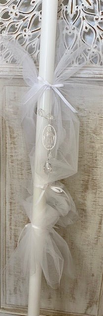 Orthodox Christening Candle - Crystals and Panayia - 0