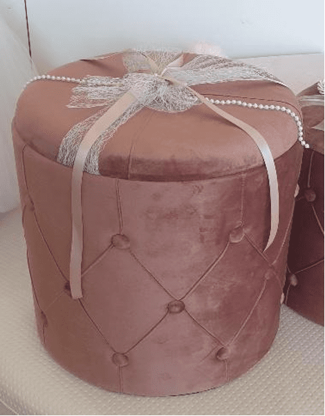 Christening Box - Velvet Ottoman - 1